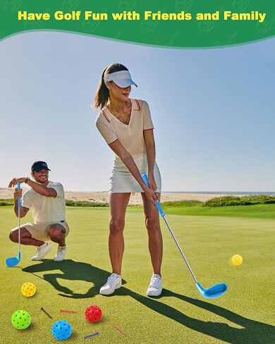 مجموعة نوادي ألعاب الجولف في الفناء الخلفي مقاس 91.44 سم من HOTWIND مع رؤوس كبيرة الحجم وعمود كربون خفيف الوزن للبالغين الذين يلعبون لعبة ساحة الجولف في الهواء الطلق في ساحات الحدائق العشبية مع 6 كرات تدريب وحقيبة تخزين واحدة in Kuwait