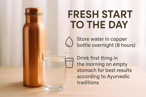 Premium 32oz Pure Copper Water Bottle for Drinking - Ayurvedic Health Benefits - Handcrafted Copper Water Vessel - Leak-Proof Design, Rust-Free - Eco-Friendly Choice in Saudi Arabia