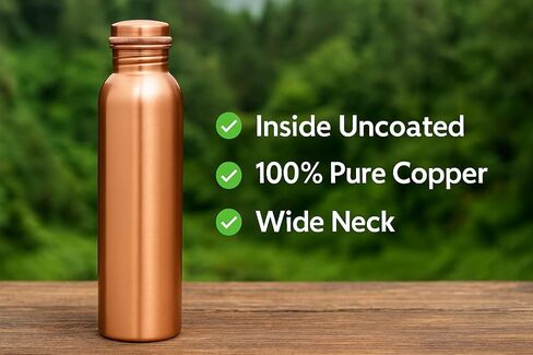 Premium 32oz Pure Copper Water Bottle for Drinking - Ayurvedic Health Benefits - Handcrafted Copper Water Vessel - Leak-Proof Design, Rust-Free - Eco-Friendly Choice in Saudi Arabia