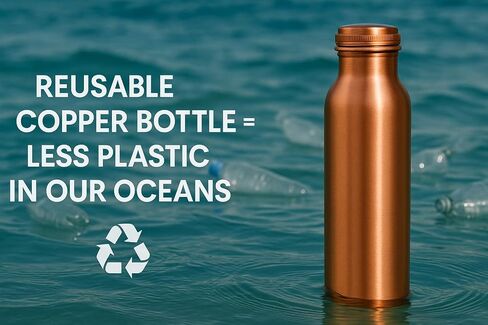 Premium 32oz Pure Copper Water Bottle for Drinking - Ayurvedic Health Benefits - Handcrafted Copper Water Vessel - Leak-Proof Design, Rust-Free - Eco-Friendly Choice in Saudi Arabia