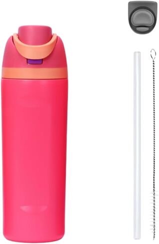 Insulated Stainless Steel Water Bottle with Straw, 24 oz, Reusable Sports and Travel Bottle for School, Kids, and Outdoors - Leakproof and BPA-Free (PINK) in Kuwait