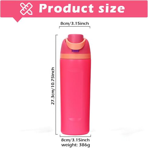 Insulated Stainless Steel Water Bottle with Straw, 24 oz, Reusable Sports and Travel Bottle for School, Kids, and Outdoors - Leakproof and BPA-Free (PINK) in Kuwait