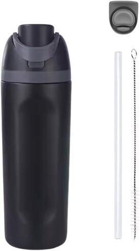 Insulated Stainless Steel Water Bottle with Straw, 24 oz, Reusable Sports and Travel Bottle for School, Kids, and Outdoors - Leakproof and BPA-Free (PINK) in Saudi Arabia