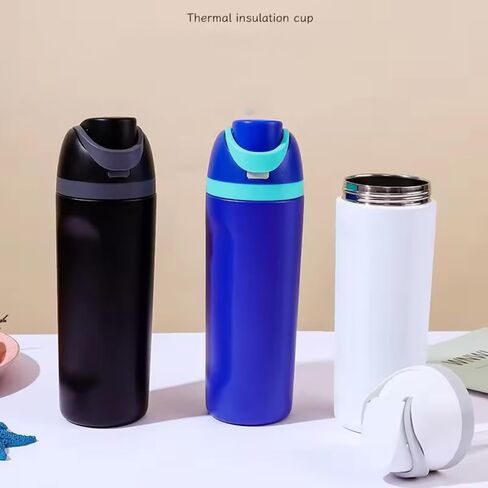 Insulated Stainless Steel Water Bottle with Straw, 24 oz, Reusable Sports and Travel Bottle for School, Kids, and Outdoors - Leakproof and BPA-Free (PINK) in Saudi Arabia