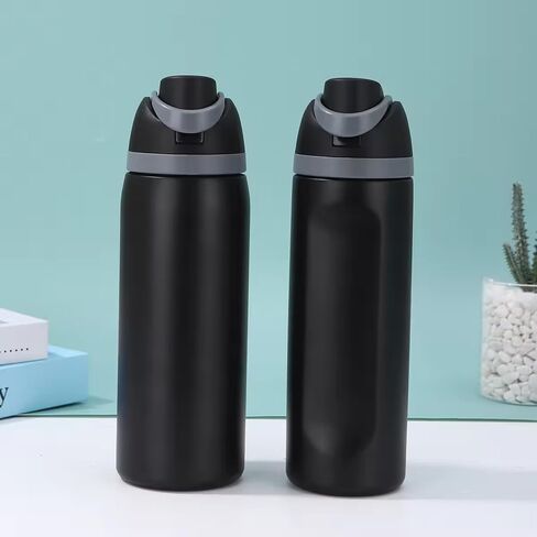 Insulated Stainless Steel Water Bottle with Straw, 24 oz, Reusable Sports and Travel Bottle for School, Kids, and Outdoors - Leakproof and BPA-Free (PINK) in Saudi Arabia
