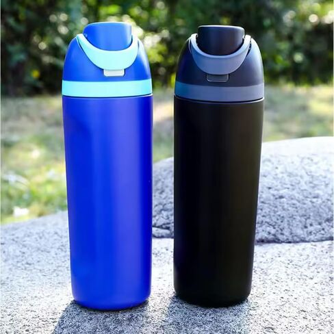Insulated Stainless Steel Water Bottle with Straw, 24 oz, Reusable Sports and Travel Bottle for School, Kids, and Outdoors - Leakproof and BPA-Free (PINK) in Saudi Arabia