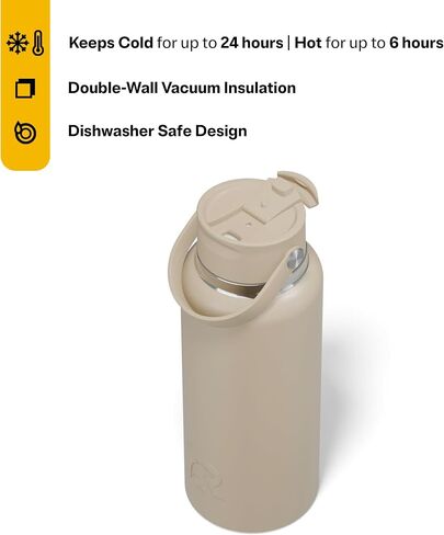 RTIC 32oz Outback Bottle, Ceramic Lined, Insulated, Stainless Steel, Metal, Double Wall Vacuum-Insulation, Leak-Proof Lid, BPA-Free Water Flask Hiking, Running, Sports, Outdoor, Starry Night in Saudi Arabia