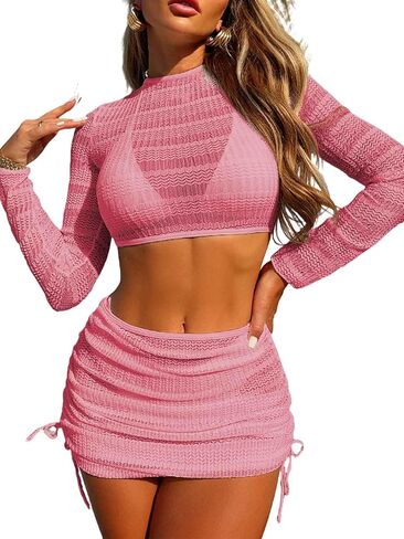 طقم بيكيني نسائي مكون من قطعتين مع غطاء مجوف على شكل مثلث وملابس سباحة مثيرة in Kuwait