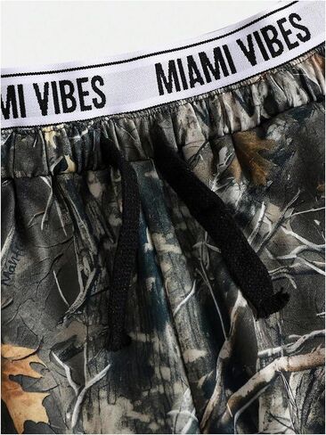 Girl's Camo Wide Leg Athletic Baggy Pants Elastic Waist Tree Branch Graphic Trousers Pants Streetwear in Saudi Arabia