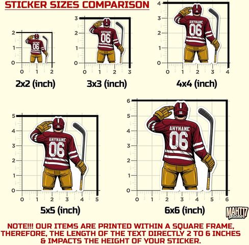 Custom Hockey Player Sticker Personalized Team Sport with Name Number Team Spirit Waterproof Die-Cut Vinyl Stickers for Water Bottle Laptop Hard Hat Kindle Sticker Decal Decor Gifts in Saudi Arabia