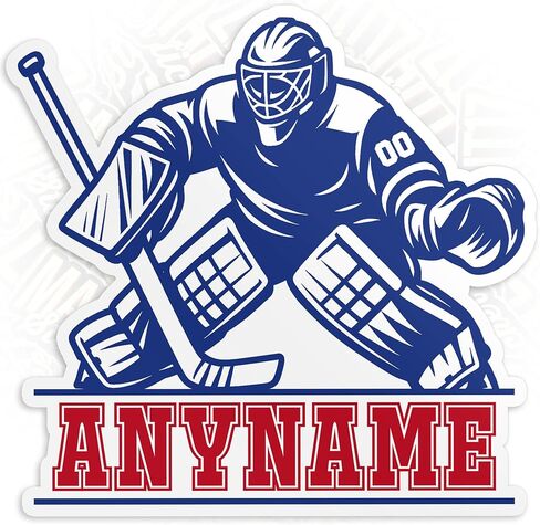 Custom Hockey Player Sticker Personalized Team Sport with Name Number Team Spirit Waterproof Die-Cut Vinyl Stickers for Water Bottle Laptop Hard Hat Kindle Sticker Decal Decor Gifts in Kuwait