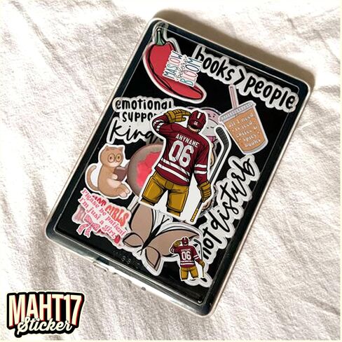 Custom Hockey Player Sticker Personalized Team Sport with Name Number Team Spirit Waterproof Die-Cut Vinyl Stickers for Water Bottle Laptop Hard Hat Kindle Sticker Decal Decor Gifts in Saudi Arabia