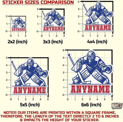 Custom Hockey Player Sticker Personalized Team Sport with Name Number Team Spirit Waterproof Die-Cut Vinyl Stickers for Water Bottle Laptop Hard Hat Kindle Sticker Decal Decor Gifts in Kuwait