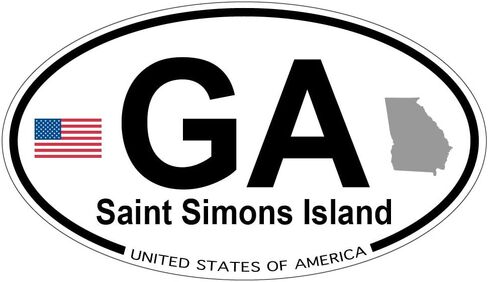 Saint Simons Island, Georgia Oval Sticker in Saudi Arabia