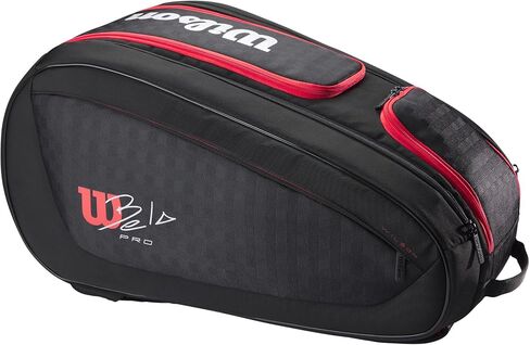 WILSON Bela Super Tour Padel Bag - Black/Red, Holds up to 4 Paddles in Saudi Arabia