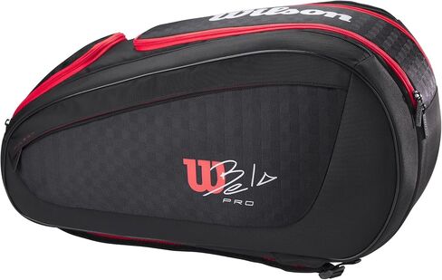 WILSON Bela Super Tour Padel Bag - Black/Red, Holds up to 4 Paddles in Saudi Arabia