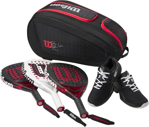 WILSON Bela Super Tour Padel Bag - Black/Red, Holds up to 4 Paddles in Saudi Arabia