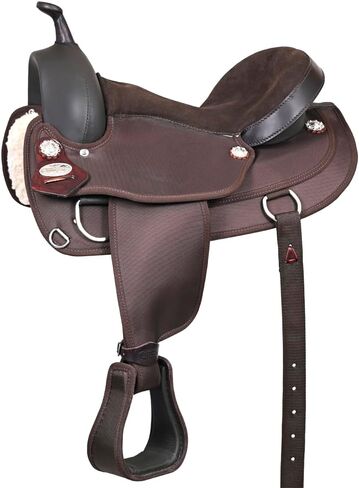 HILASON Flex Tree Western Horse Trail PleasureIn American Leather Saddle Brown | للخيول in Kuwait