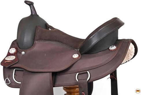 HILASON Flex Tree Western Horse Trail PleasureIn American Leather Saddle Brown | للخيول in Kuwait