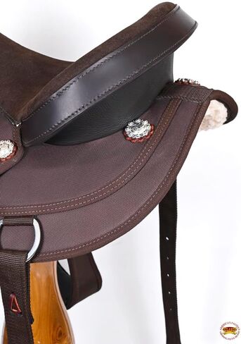 HILASON Flex Tree Western Horse Trail PleasureIn American Leather Saddle Brown | للخيول in Kuwait
