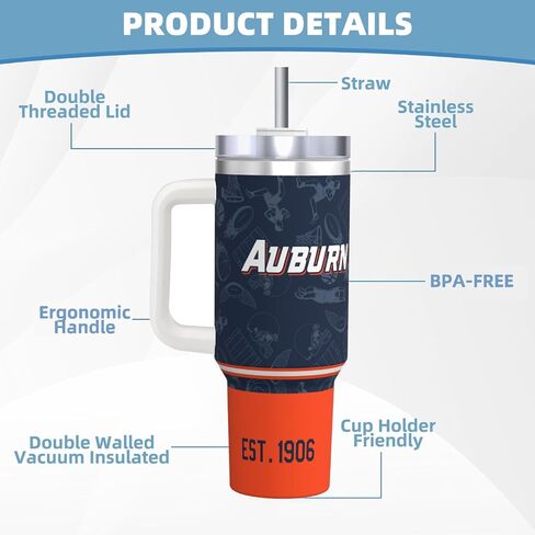 Tumbler 30oz Straight Skinny Portable Handle Car Cups With Anti slip Sleeve Straw Dust Cover,Sports Travel,Stainless Steel Insulated Gifts for Men Women Fans in Saudi Arabia