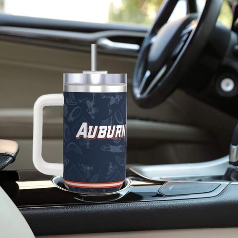 Tumbler 30oz Straight Skinny Portable Handle Car Cups With Anti slip Sleeve Straw Dust Cover,Sports Travel,Stainless Steel Insulated Gifts for Men Women Fans in Saudi Arabia