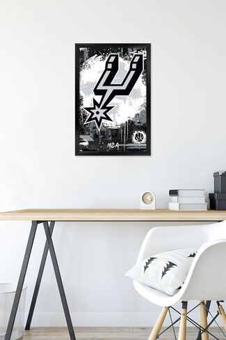 ملصق حائط من Trends International NBA San Antonio Spurs - شعار الحد الأقصى 23، مقاس 22.4 طول × 14.7 عرض، إصدار بإطار أسود in Kuwait