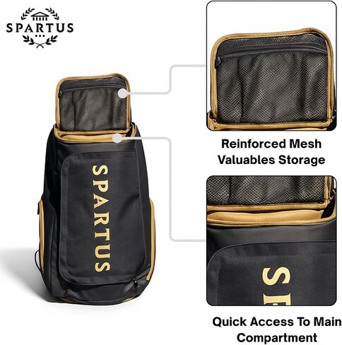 Spartus Pro Tour Pickleball Bag - Large Paddle Backpack Fits 5 Pickle Ball Paddles & Gear - Includes Ventilated Shoe Compartment, Fence Hook, Ball Pockets in Saudi Arabia