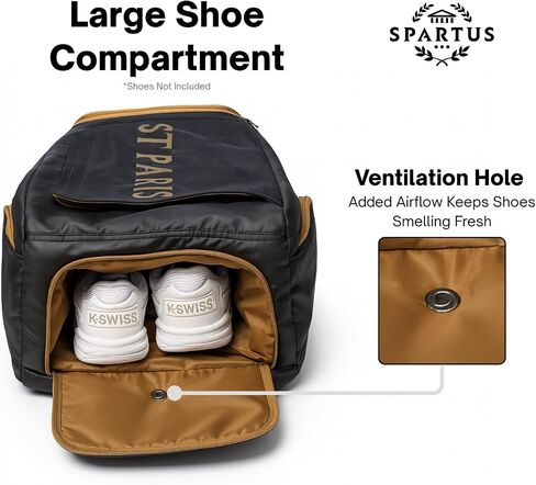 Spartus Pro Tour Pickleball Bag - Large Paddle Backpack Fits 5 Pickle Ball Paddles & Gear - Includes Ventilated Shoe Compartment, Fence Hook, Ball Pockets in Saudi Arabia