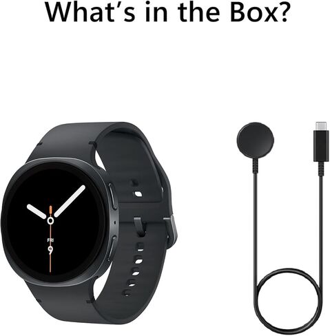 ساعة Samsung Galaxy Watch 8 (2025) الذكية بلوتوث، الإصدار العالمي - تتبع اللياقة البدنية والنوم، نقاط الطاقة، مراقب معدل ضربات القلب، متوافق مع Android (ليس لنظام iOS) + سوار رياضي إضافي (جرافيت، 40 مم) in Kuwait