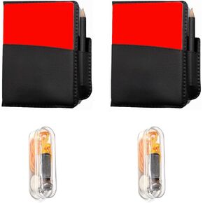 مجموعة بطاقات حكم كرة القدم باللون الأحمر والأصفر مع دفتر ملاحظات وقلم رصاص، صفارات مدرب من الفولاذ المقاوم للصدأ مع حبل قطعتين (النمط 3) in Kuwait