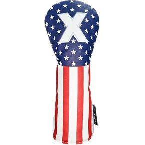 HELLO NRC Golf Head Covers, Headcover for Woods and Driver Hybrid Set, Waterproof Club Head Covers, 4pcs or 1pc PU Leather USA Stars and Stripes 1 3 5 X for Most Golf Clubs in Saudi Arabia
