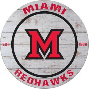 لافتة دائرية KH Sports Fan Miami University Redhawks Weathered Circle، 20x20 بوصة، ديكور Redhawks؛ أظهر روح فريقك مع هذه اللوحة الفنية الجدارية الفريدة من نوعها من ميامي أوف أوهايو ريدهوكس in Kuwait