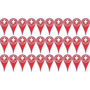 StickerTalk First Aid Map Pointer Vinyl Stickers, 1 Sheet of 30 Stickers, 0.25 inch by 1 inch Each in Kuwait