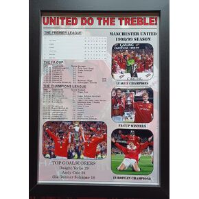 Assorted Manchester United treble winners 1998-99 - framed print in Saudi Arabia