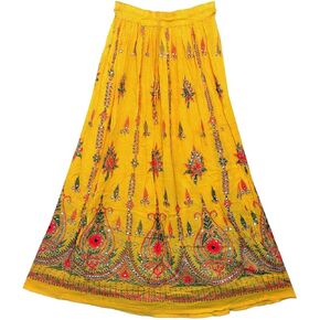 Indian Women Tie Dye Yoga Trend Women's Sequined Crinkle Broomstick Gypsy Long Skirt in Saudi Arabia