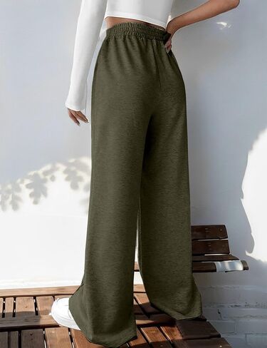 Womens Wide Leg Pants Casual High Waisted Crossover Lounge Sweatpants Stretchy Style for Daily Activities in Saudi Arabia