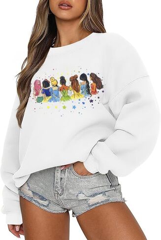 Magical Sweatshirt For Women Magic Princess Pullover Cute Magic Kingdom shirts Family Vacation Trip Long Sleeve Tops in Saudi Arabia
