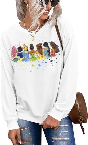 Magical Sweatshirt For Women Magic Princess Pullover Cute Magic Kingdom shirts Family Vacation Trip Long Sleeve Tops in Saudi Arabia