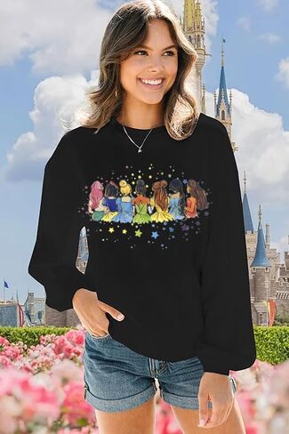 Magical Sweatshirt For Women Magic Princess Pullover Cute Magic Kingdom shirts Family Vacation Trip Long Sleeve Tops in Saudi Arabia