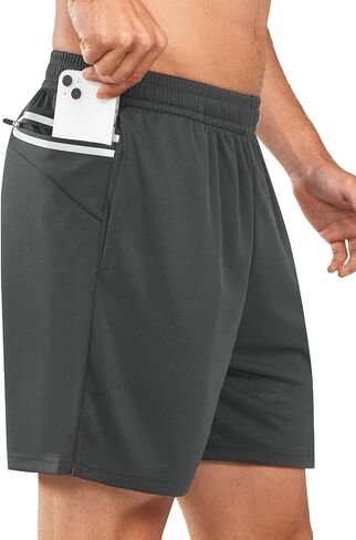Men's 5 Inch Workout Running Shorts for Men Quick Dry Lightweight Mesh with 3 Pockets in Saudi Arabia