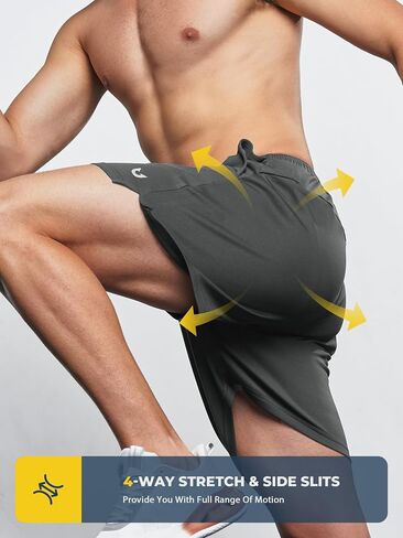 Men's 5 Inch Workout Running Shorts for Men Quick Dry Lightweight Mesh with 3 Pockets in Saudi Arabia