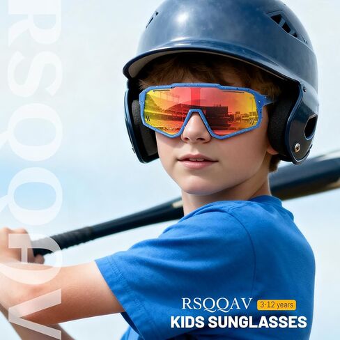 Kids Youth Polarized Sports Sunglasses for 3-12 Girls Boys UV400 for Baseball and Biking Tennis other Outdoor Goggles in Saudi Arabia