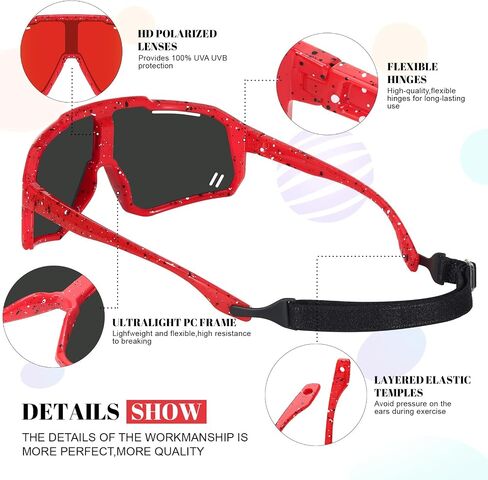 Kids Youth Polarized Sports Sunglasses for 3-12 Girls Boys UV400 for Baseball and Biking Tennis other Outdoor Goggles in Saudi Arabia