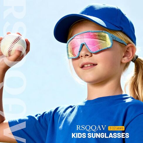 Kids Youth Polarized Sports Sunglasses for 3-12 Girls Boys UV400 for Baseball and Biking Tennis other Outdoor Goggles in Saudi Arabia