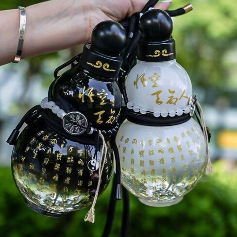 Gourd Water Bottle, 930 Ml Sports Water Travel Water For Gym Jar, Gourd Drinking Cup Jug Portable Travel Large Capacity Durable, With 2 Versatile Straps For Hanging Copper, Coin String And Stickers. in Saudi Arabia