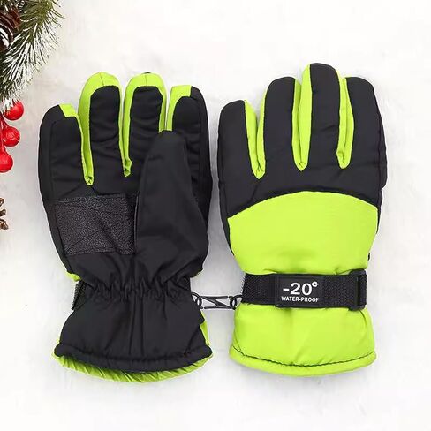 قفازات شتوية للأطفال - قفازات تزلج دافئة مقاومة للماء للأولاد والبنات، قفازات ثلج سميكة للأطفال في الهواء الطلق مع راحة يد مضادة للانزلاق، حزام قابل للتعديل، أساور طويلة للتزلج والتزلج على الجليد والرياضات الشتوية in Kuwait