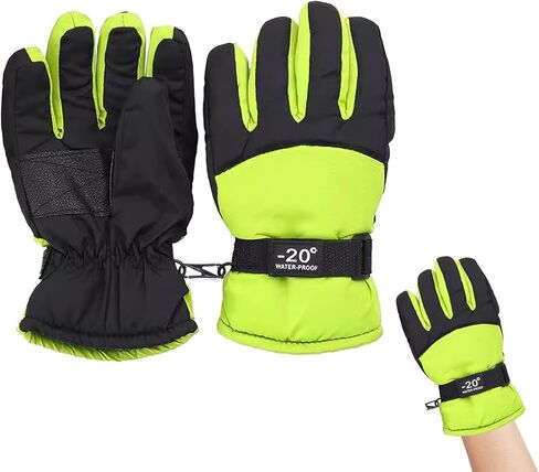 قفازات شتوية للأطفال - قفازات تزلج دافئة مقاومة للماء للأولاد والبنات، قفازات ثلج سميكة للأطفال في الهواء الطلق مع راحة يد مضادة للانزلاق، حزام قابل للتعديل، أساور طويلة للتزلج والتزلج على الجليد والرياضات الشتوية in Kuwait