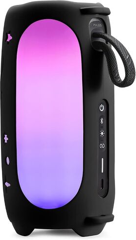 حافظة واقية لمكبر صوت JBL Pulse 5 - غطاء سيليكون مقاوم للصدمات مع حزام كتف قابل للتعديل وحلقة تسلق، حقيبة حمل للسفر (أسود) in Kuwait