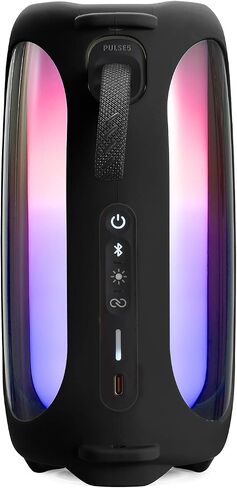 حافظة واقية لمكبر صوت JBL Pulse 5 - غطاء سيليكون مقاوم للصدمات مع حزام كتف قابل للتعديل وحلقة تسلق، حقيبة حمل للسفر (أسود) in Kuwait